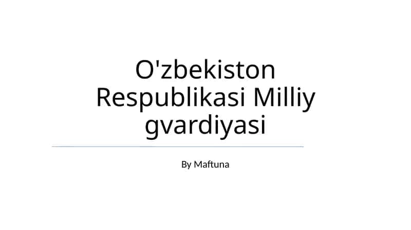O'zbekiston Respublikasi Milliy gvardiyasi
