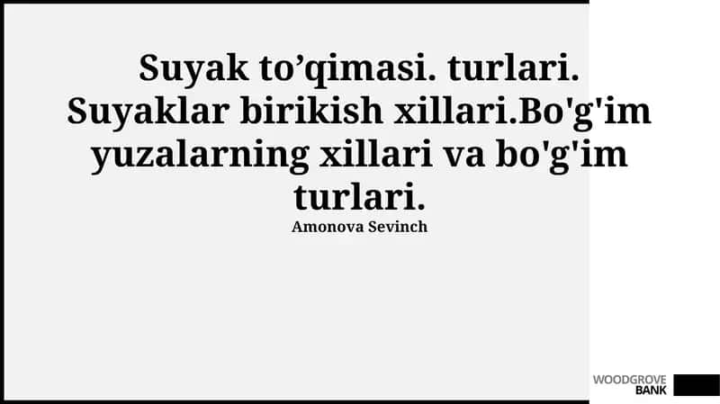 Suyak to’qimalari