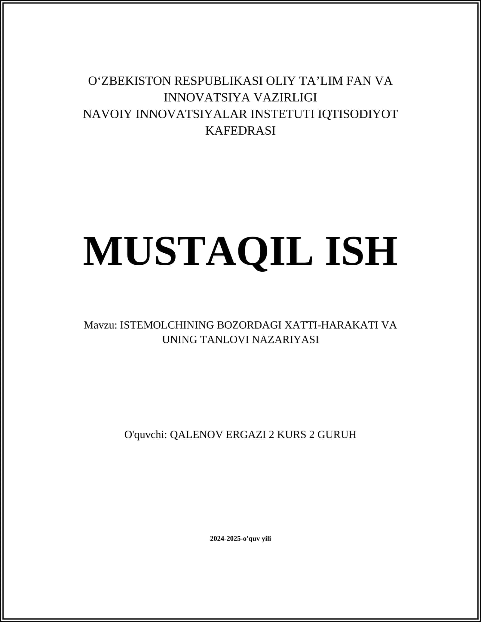Iste'mol xulq-atvorining psixologik jihatlari