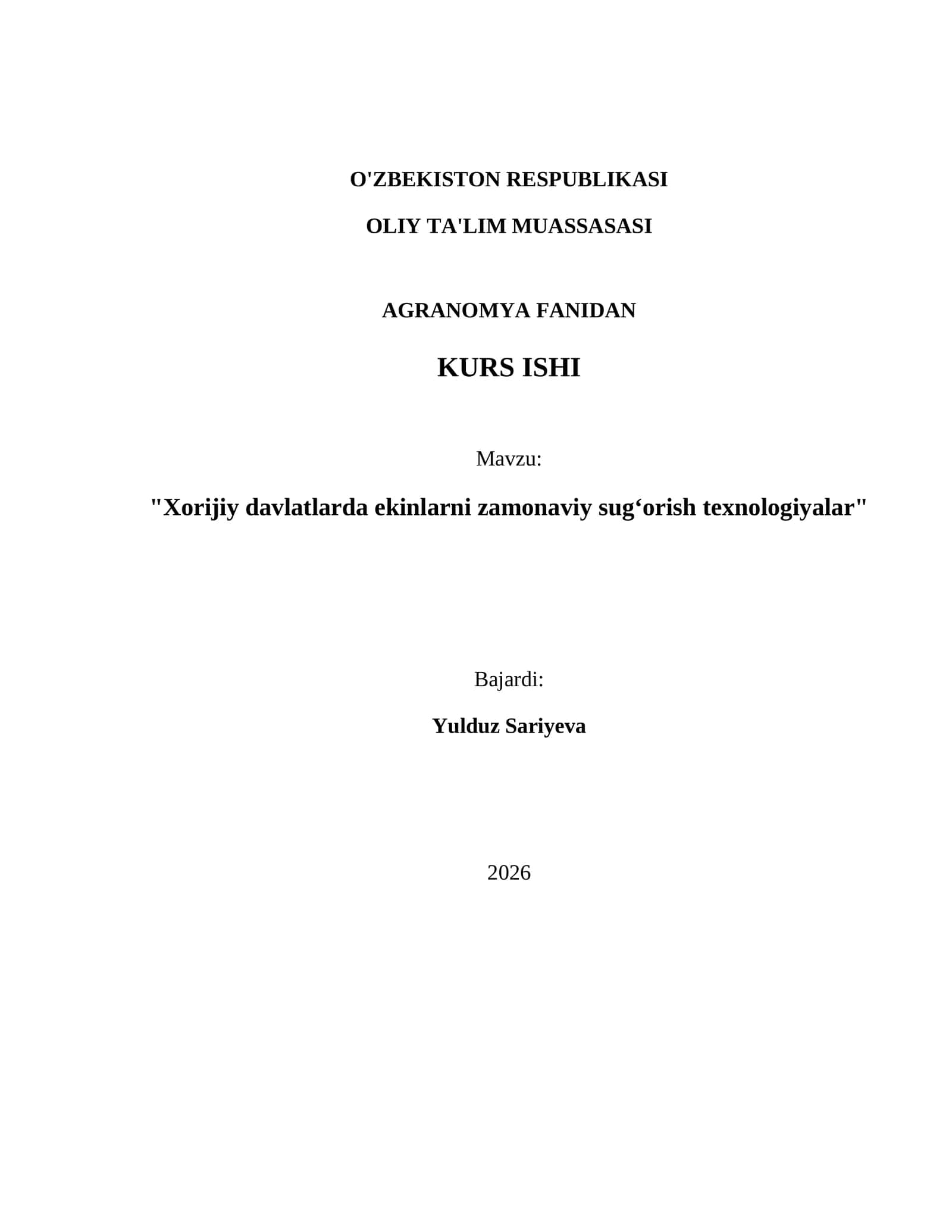 Xorijiy davlatlarda ekinlarni zamonaviy sug‘orish texnologiyalar