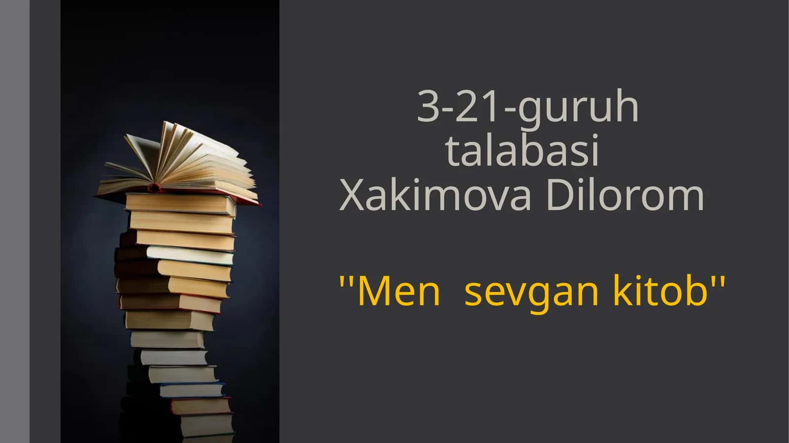 Men sevgan kitob