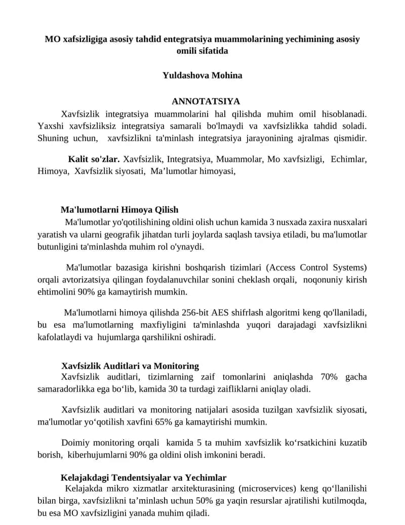 Ma'lumotlarni Himoya Qilish