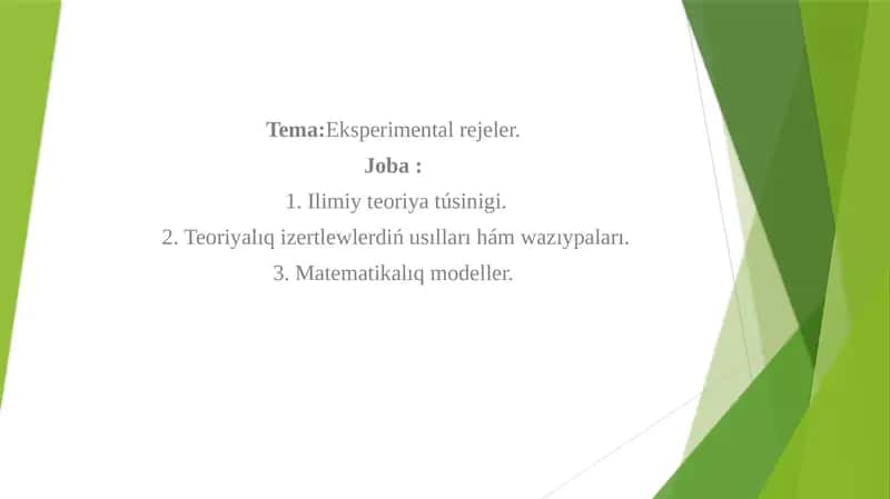 Eksperimental rejeler