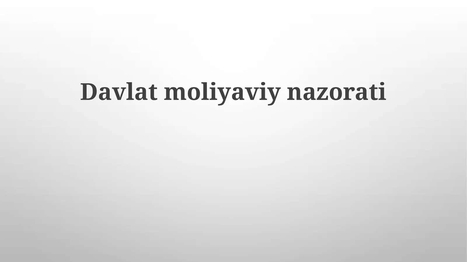 Davlat moliyaviy nazorati