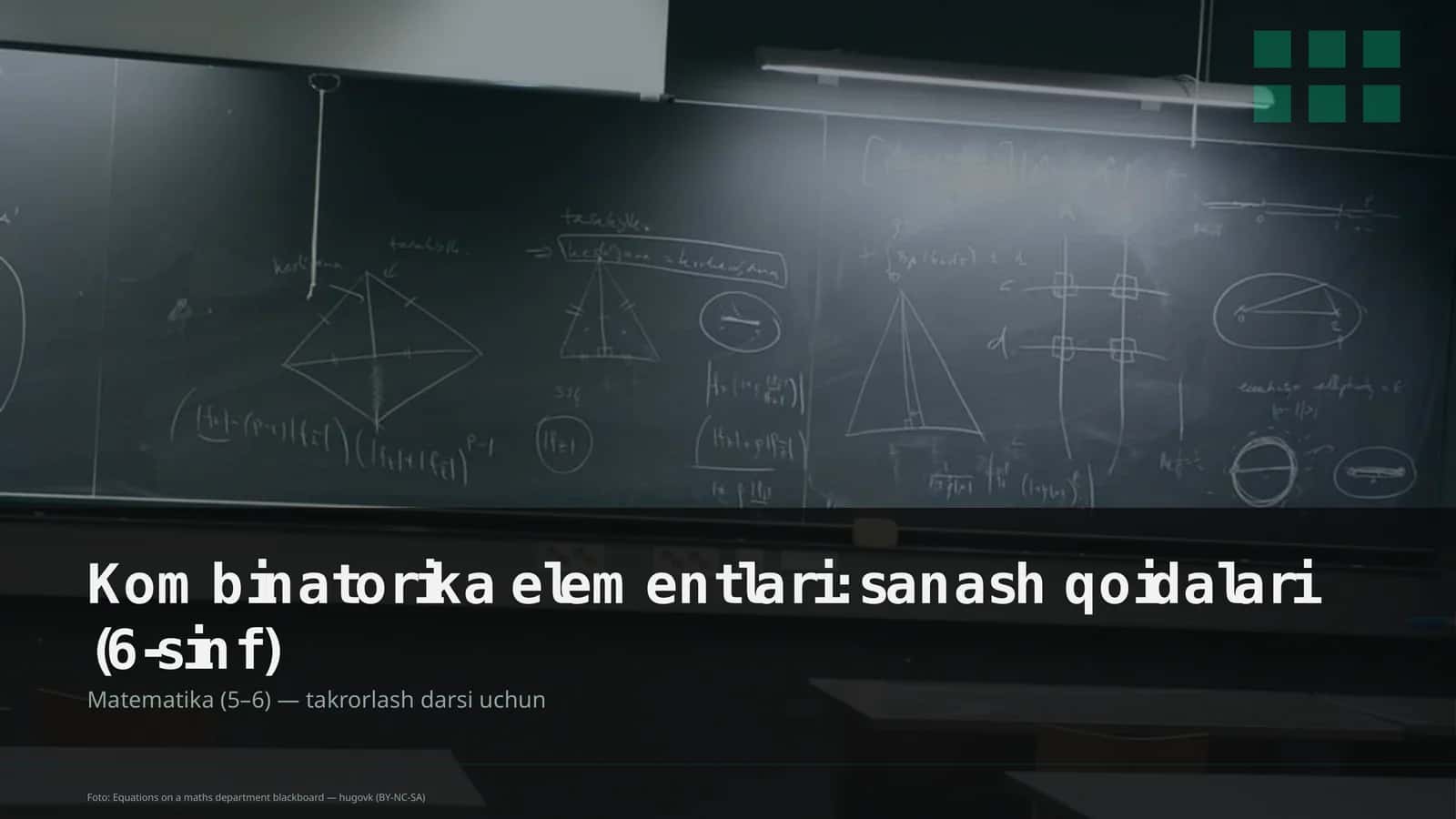 Kombinatorika elementlari: sanash qoidalari (6-sinf)