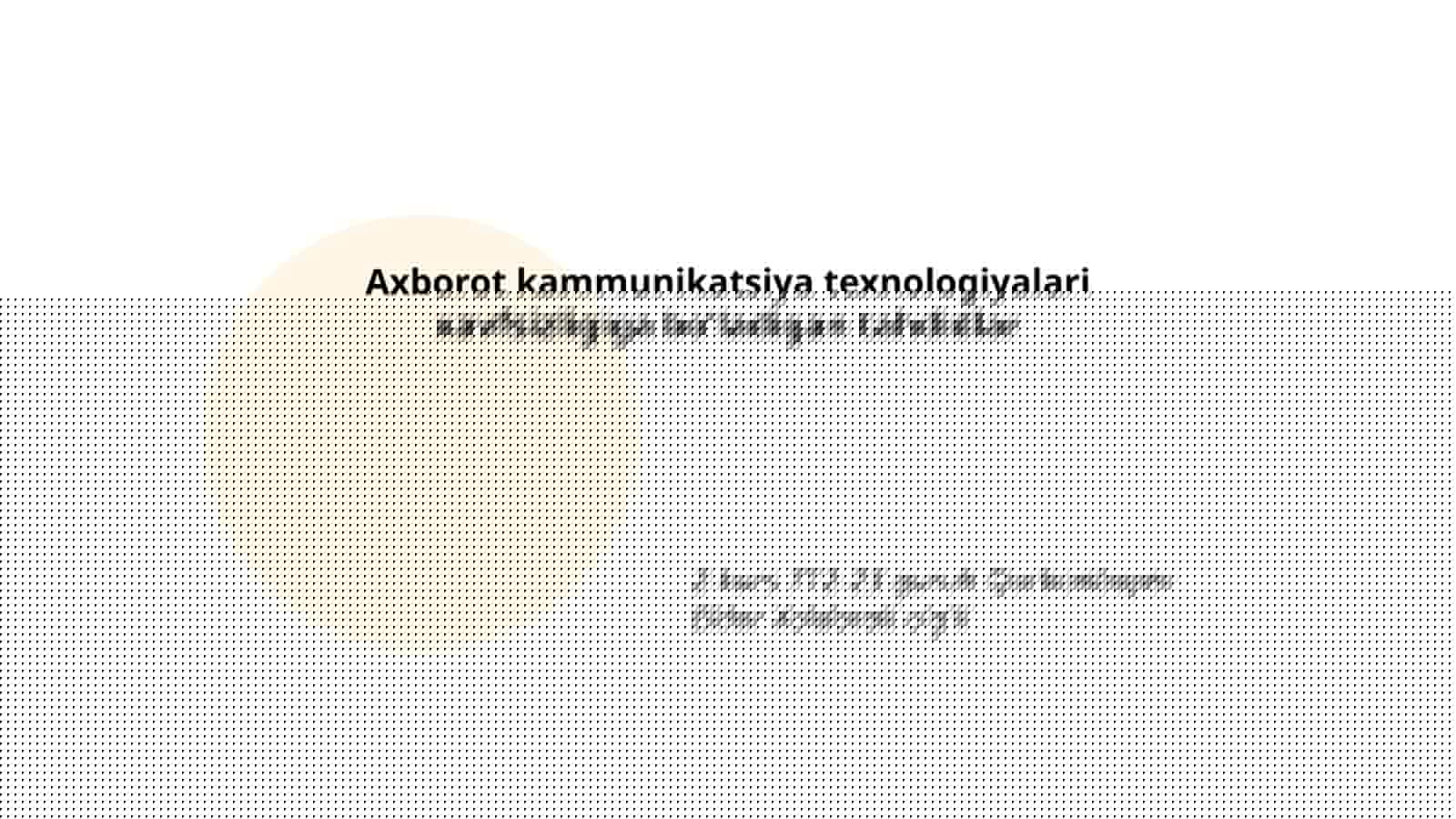 Axborot kammunikatsiya texnologiyalari xavfsizligiga bo'ladigan tahdidlar