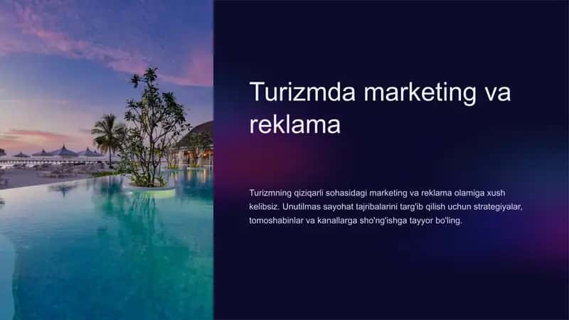 Turizmda marketing va reklama