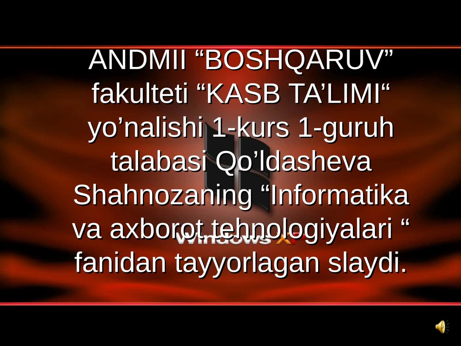 Informatika va ahborot tehnalogiy