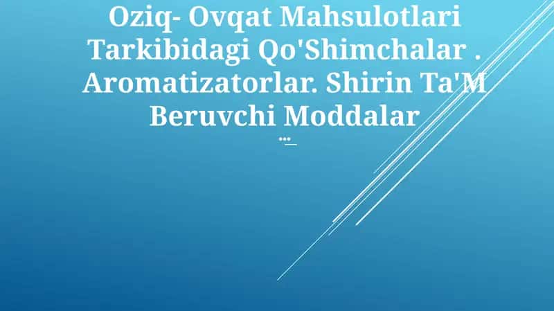Oziq-ovqat qo'shimchalari