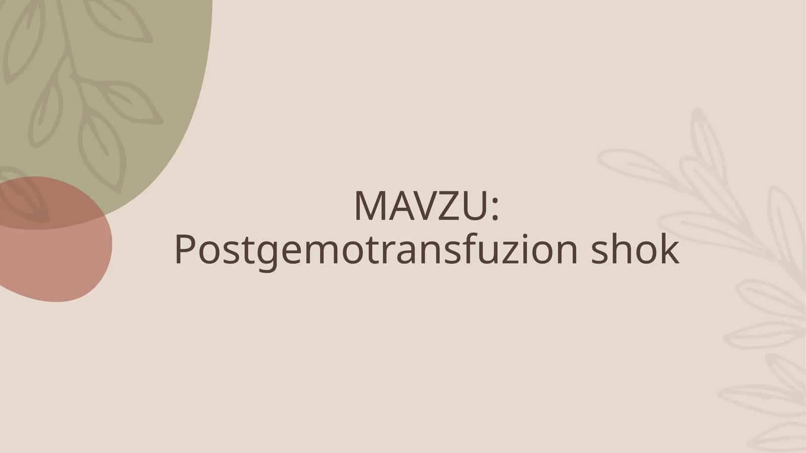 Postgemotransfuzion shok