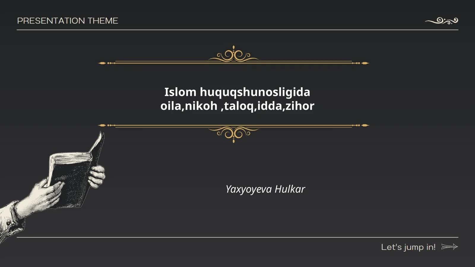 Islom huquqshunosligida oila,nikoh,taloq,idda,zihor