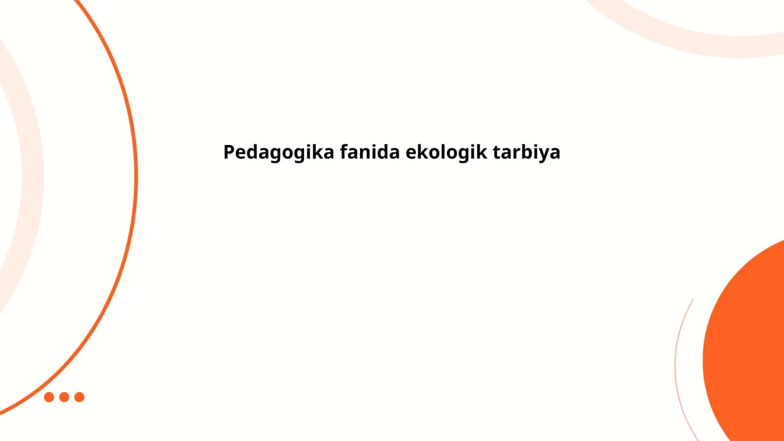 Ekologik tarbiya