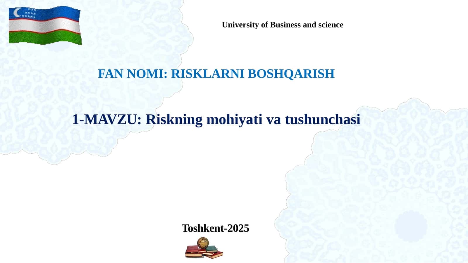 Riskning mohiyati va tushunchasi