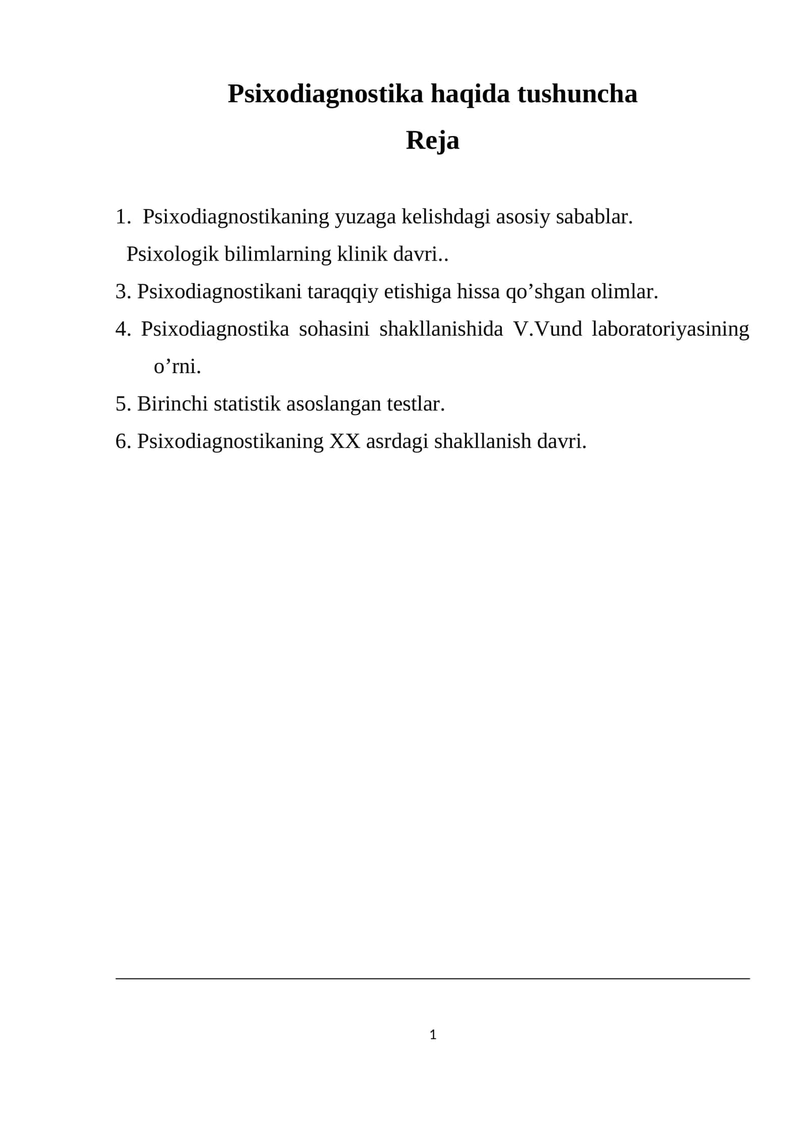 Psixodiagnostika haqida tushuncha