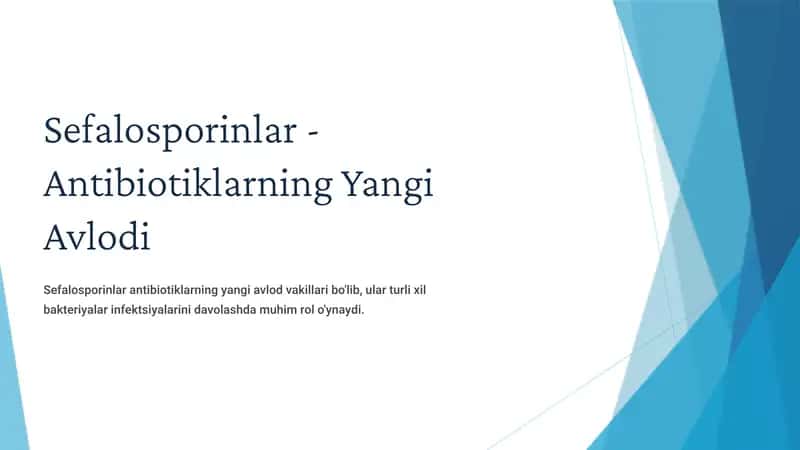 Sefalosporinlar - Antibiotiklarning Yangi Avlodi