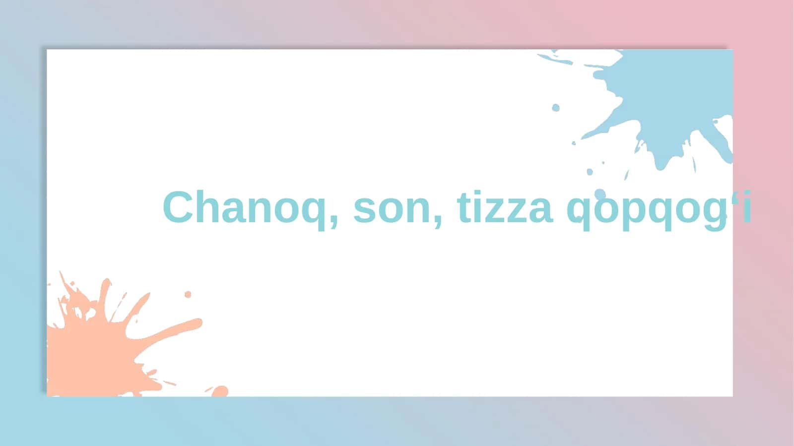 Chanoq, son, tizzaqopqogʻi