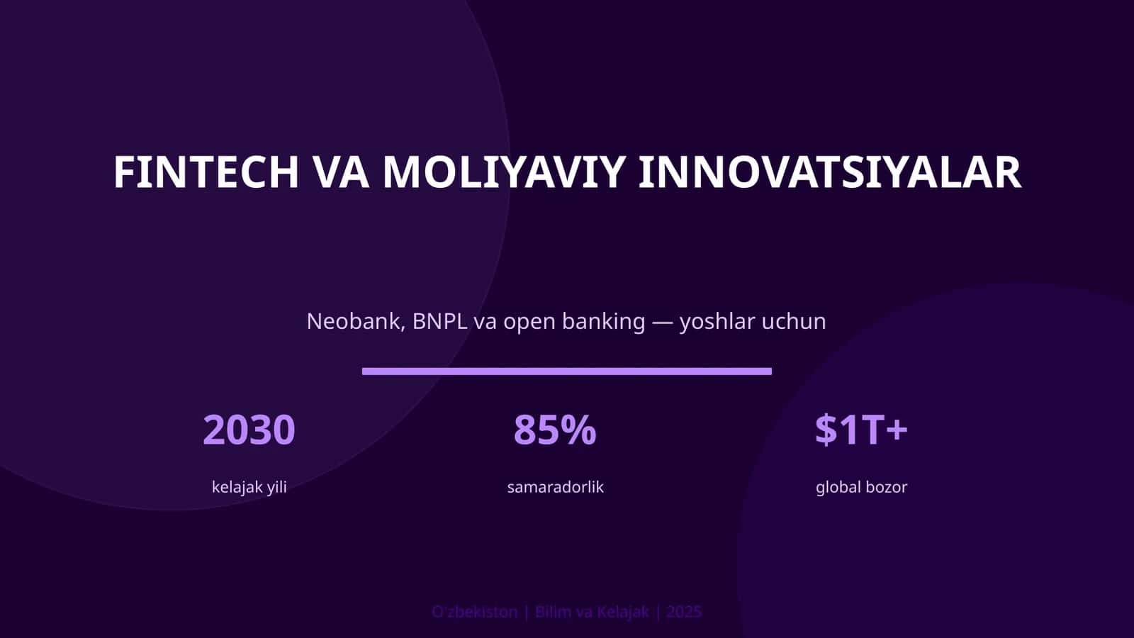 FINTECH VA MOLIYAVIY INNOVATSIYALAR