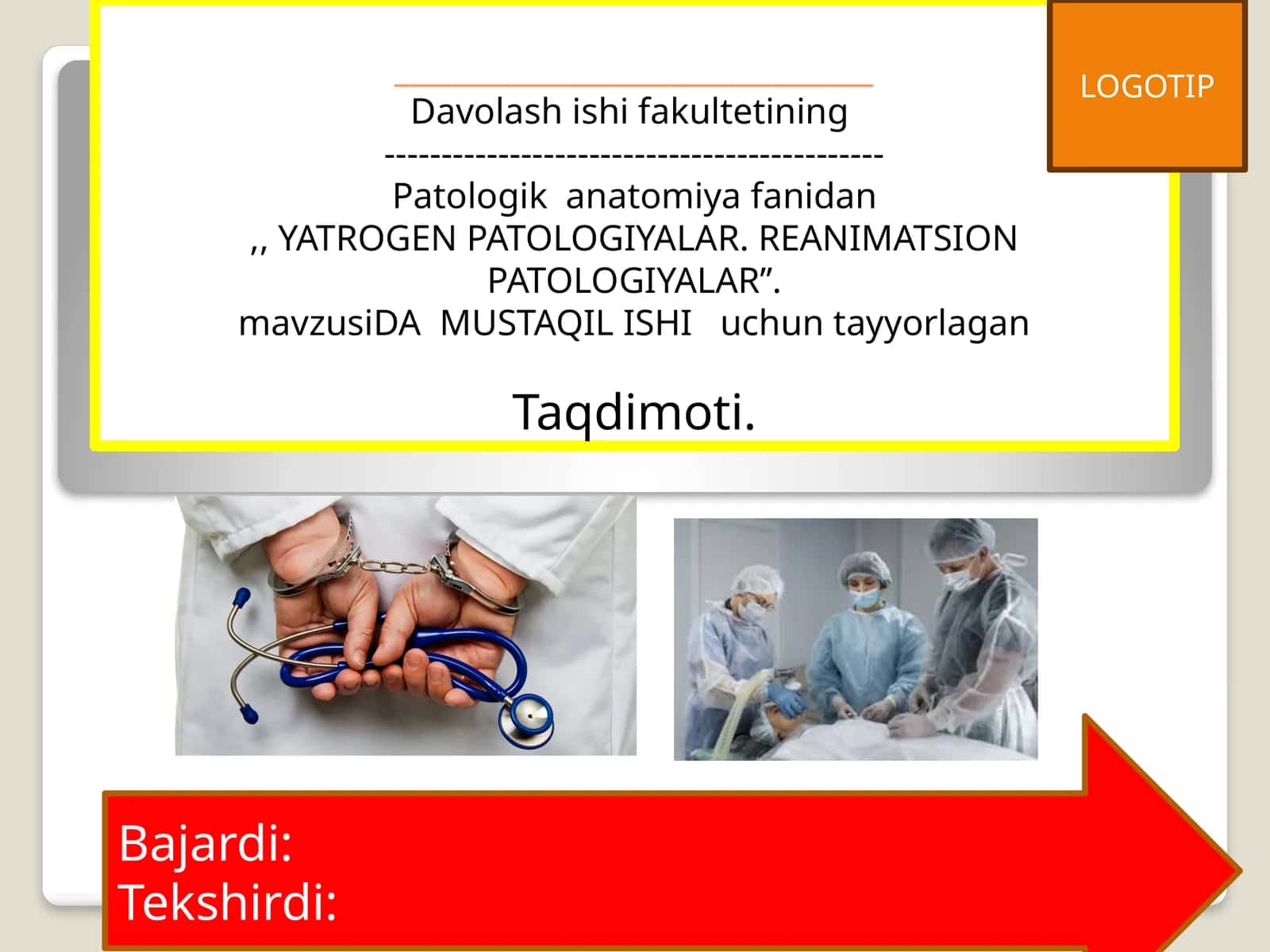 YATROGEN PATOLOGIYALAR. REANIMATSION PATOLOGIYALAR