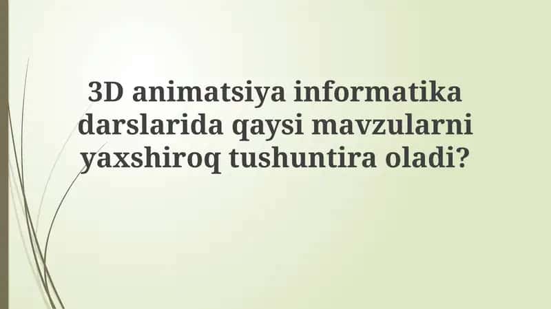 3D animatsiya infromatikasi