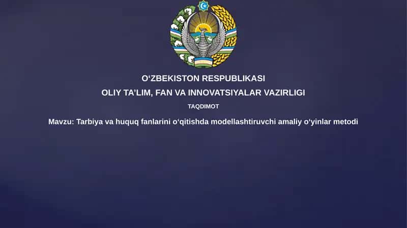Amaliy O'yinlarni Modellashtirish Usullari