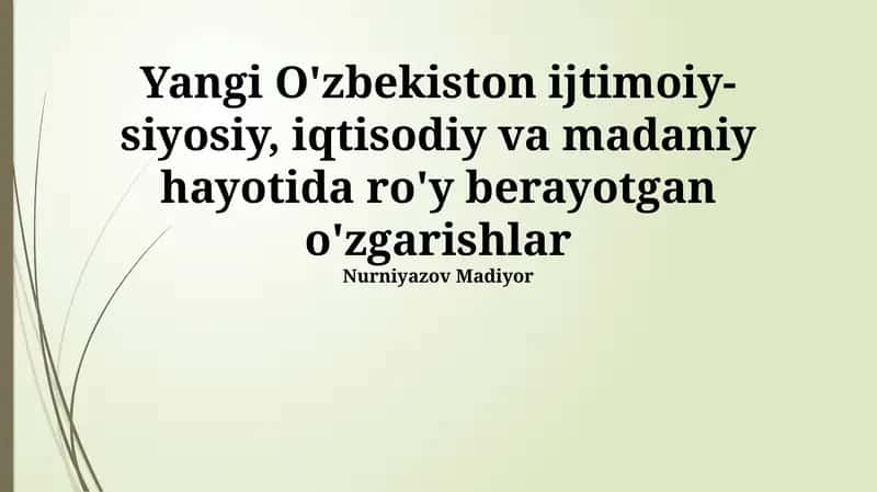 Ijtimoiy-siyosiy va huquqiy islohotlar