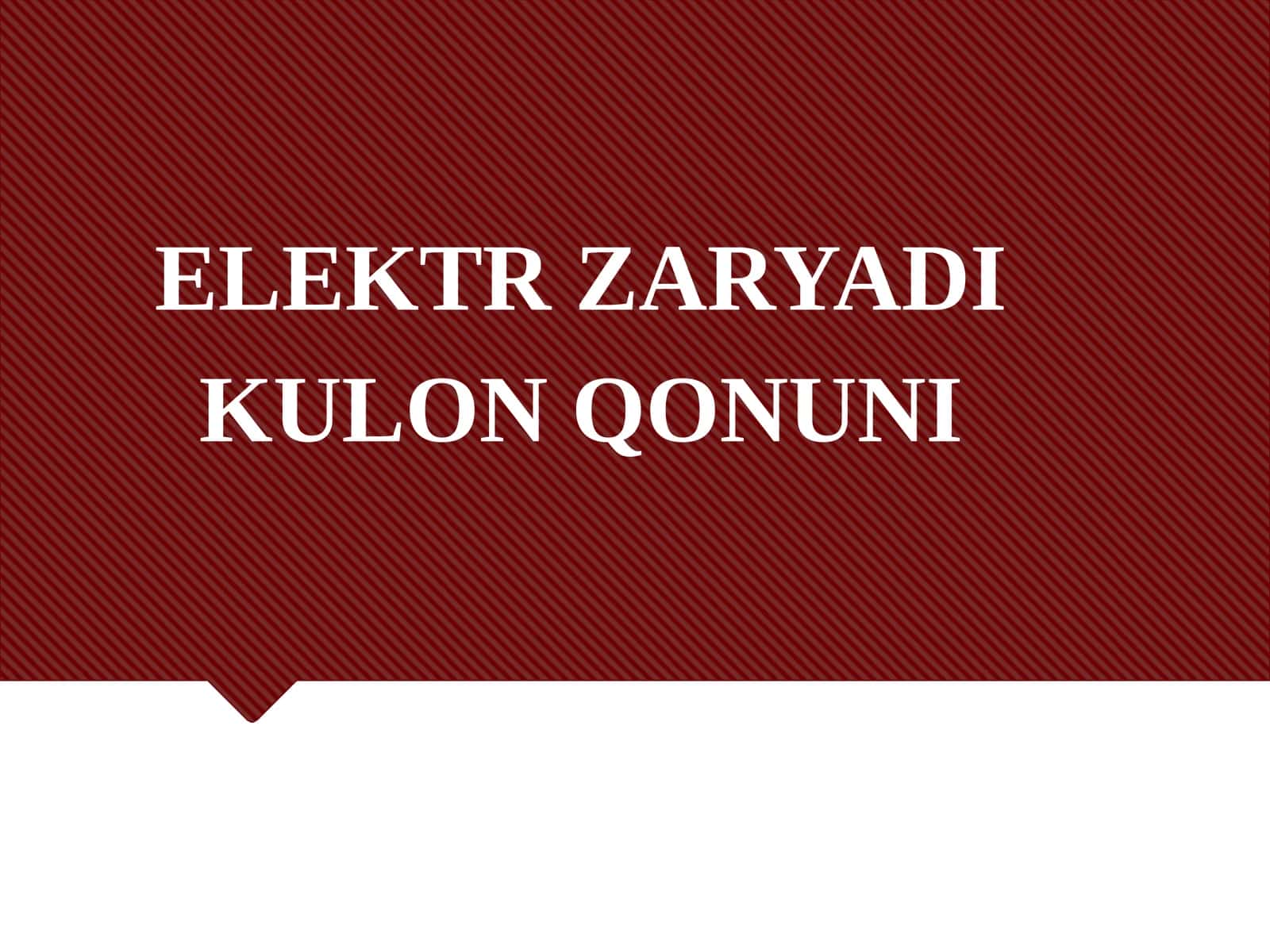 8-sinf Fizikadan ochiq dars ishlanma. Elektr zaryadi. Kulon qonuni