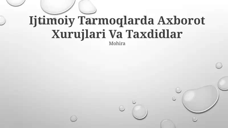 Ijtimoiy Tarmoqlarda Axborot Xurujlari Va Taxdidlar