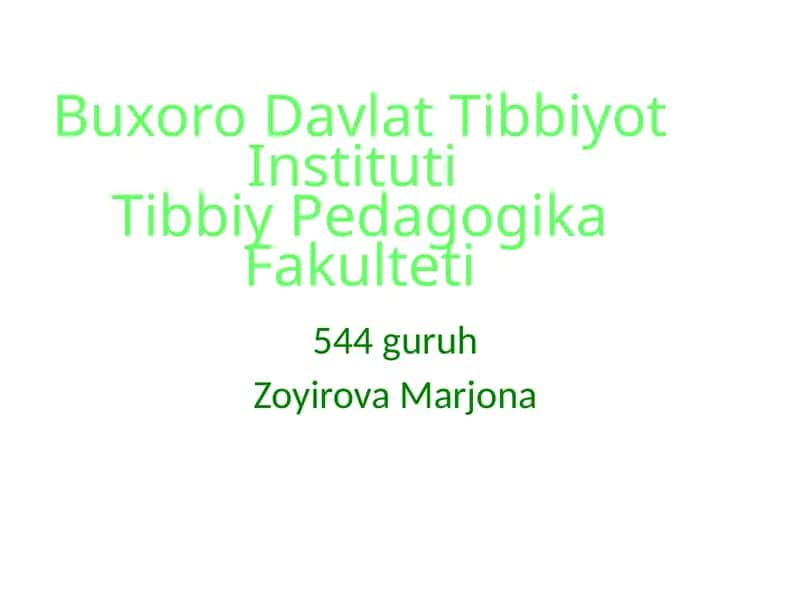 Zoyirova Marjona