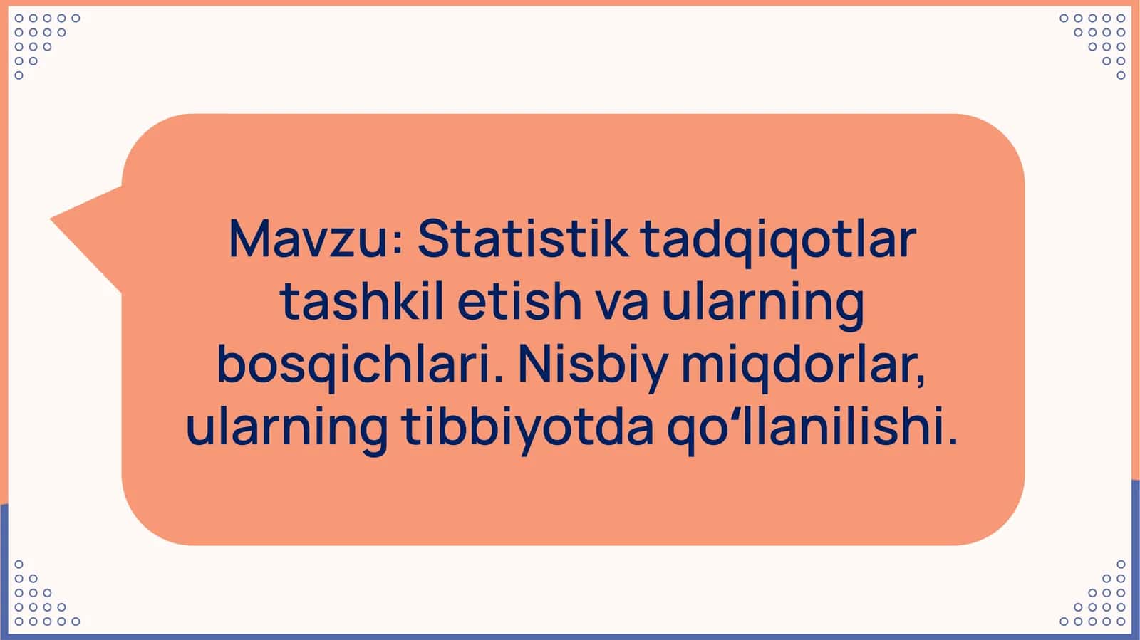 Statistik tadqiqotlar tashkil etish va ularning bosqichlari