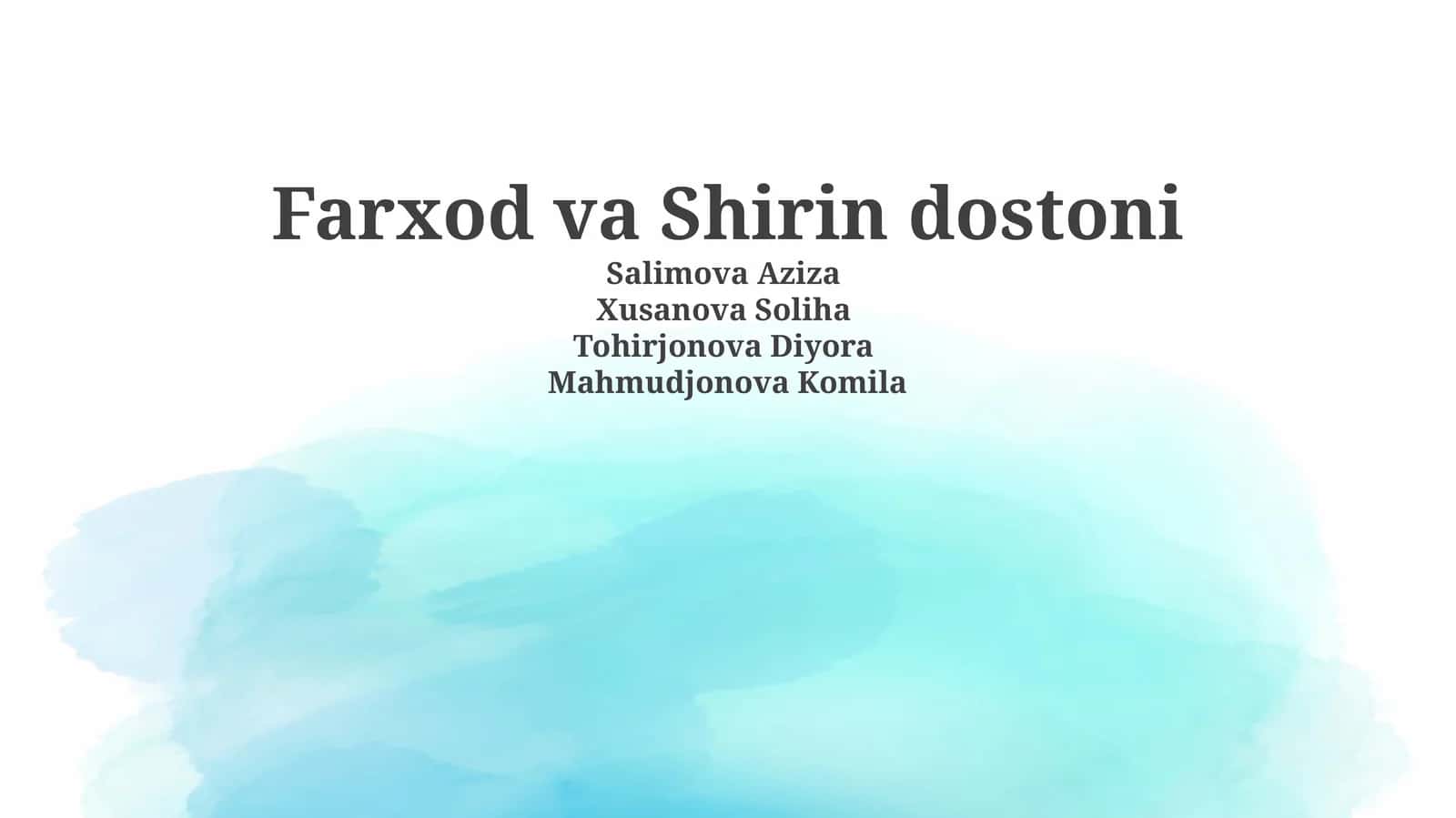 Farxod va Shirin dostoni