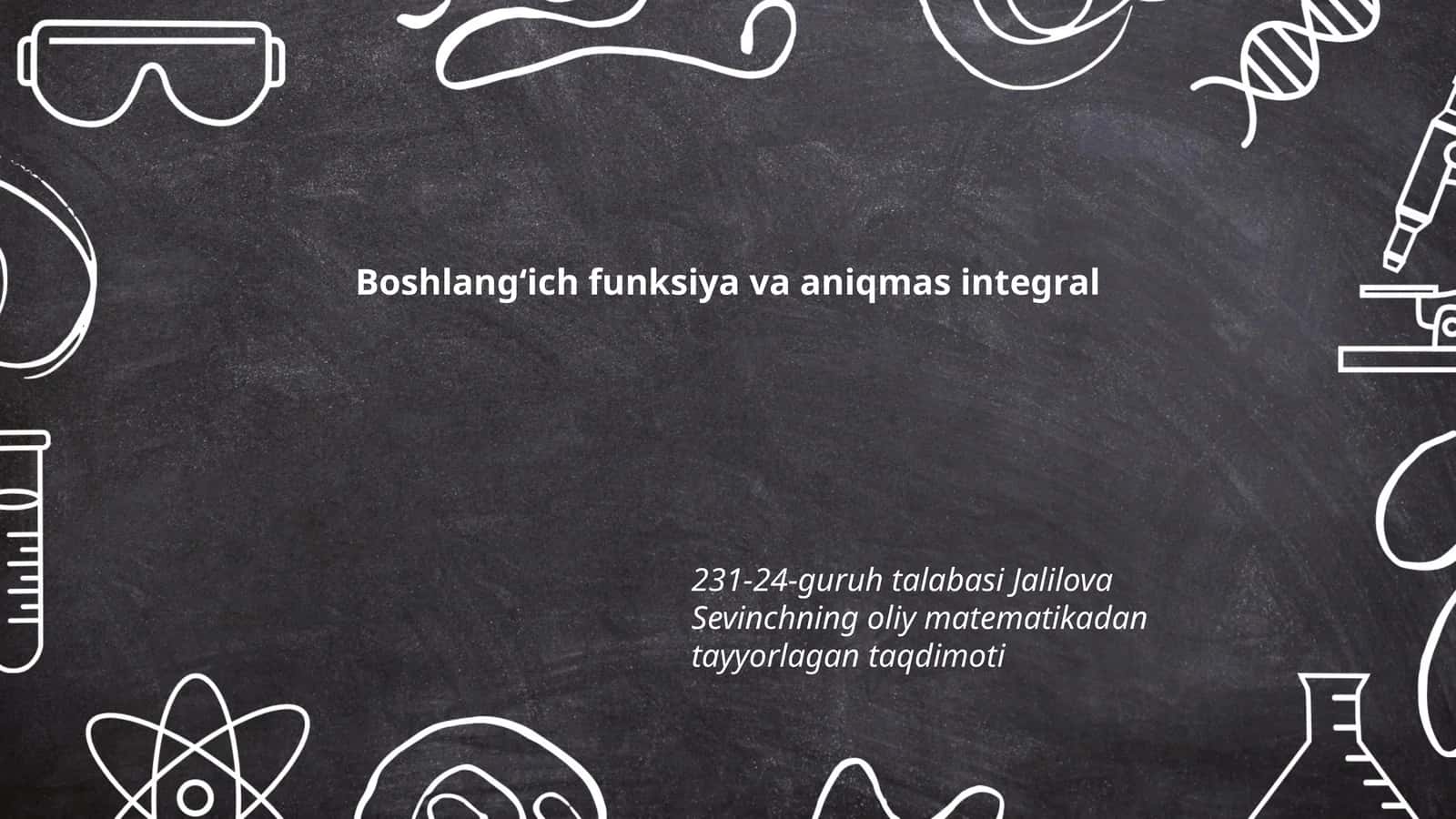 Boshlangʻich funksiya va aniqmas integral
