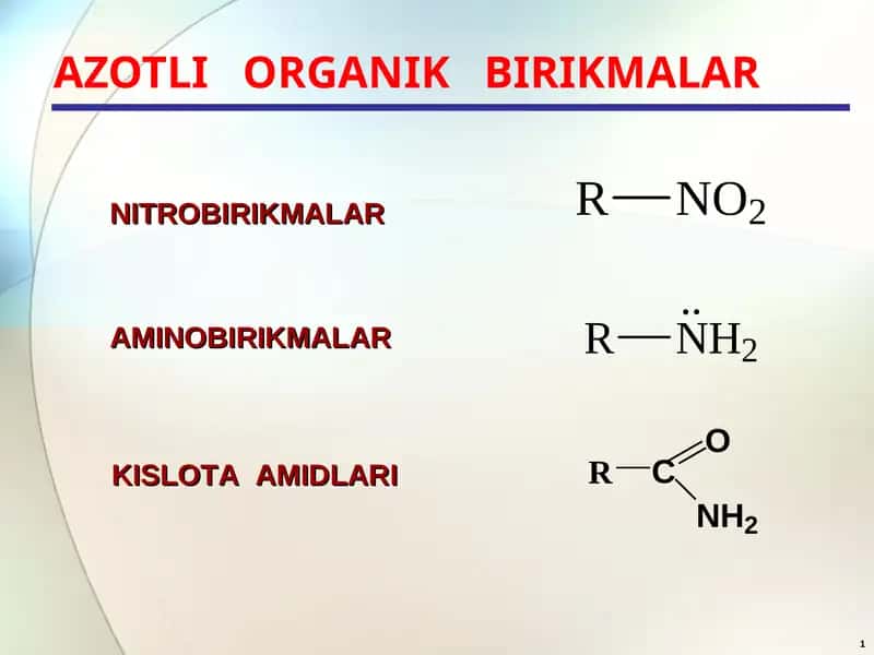 AZOTLI ORGANIK BIRIKMALAR