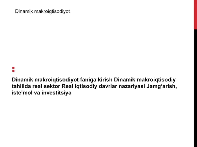 Dinamik makroiqtisodiyot