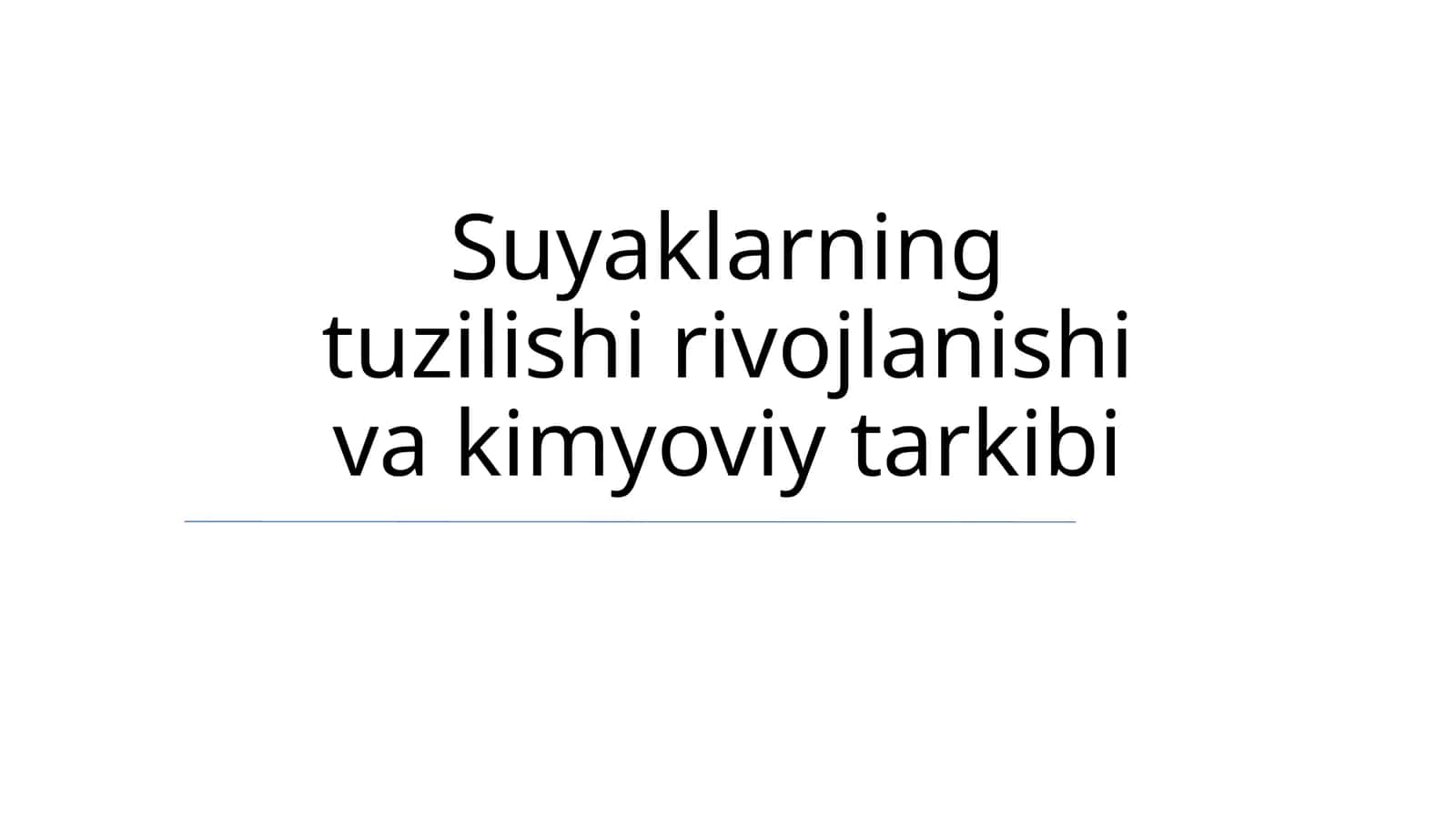 Suyaklarning tuzilishi rivojlanishi va kimyoviy tarkibi