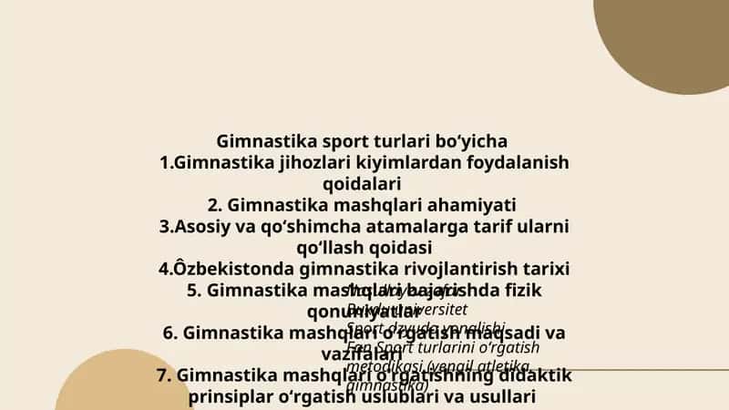 Gimnastika sport turlari boʻyicha