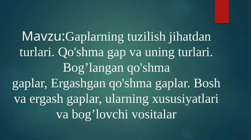 Gaplarning tuzilish jihatidan turlari