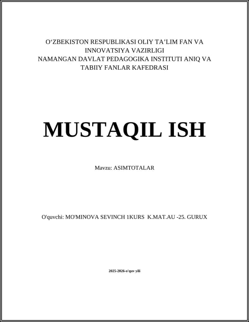 ASIMTOTALAR