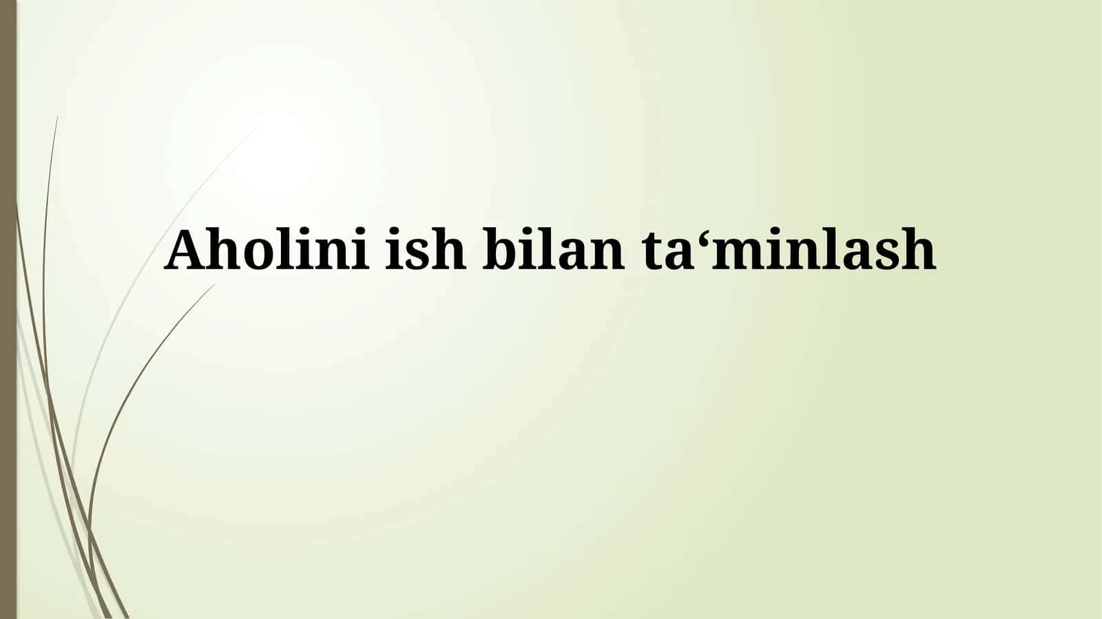 Qishloq xo'jaligi sohasidagi bandlik