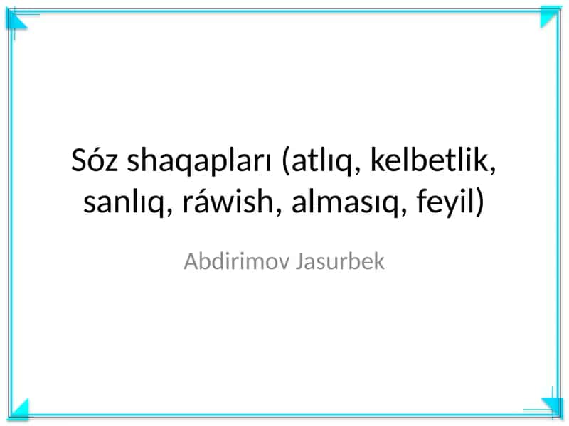 Sóz shaqapları
