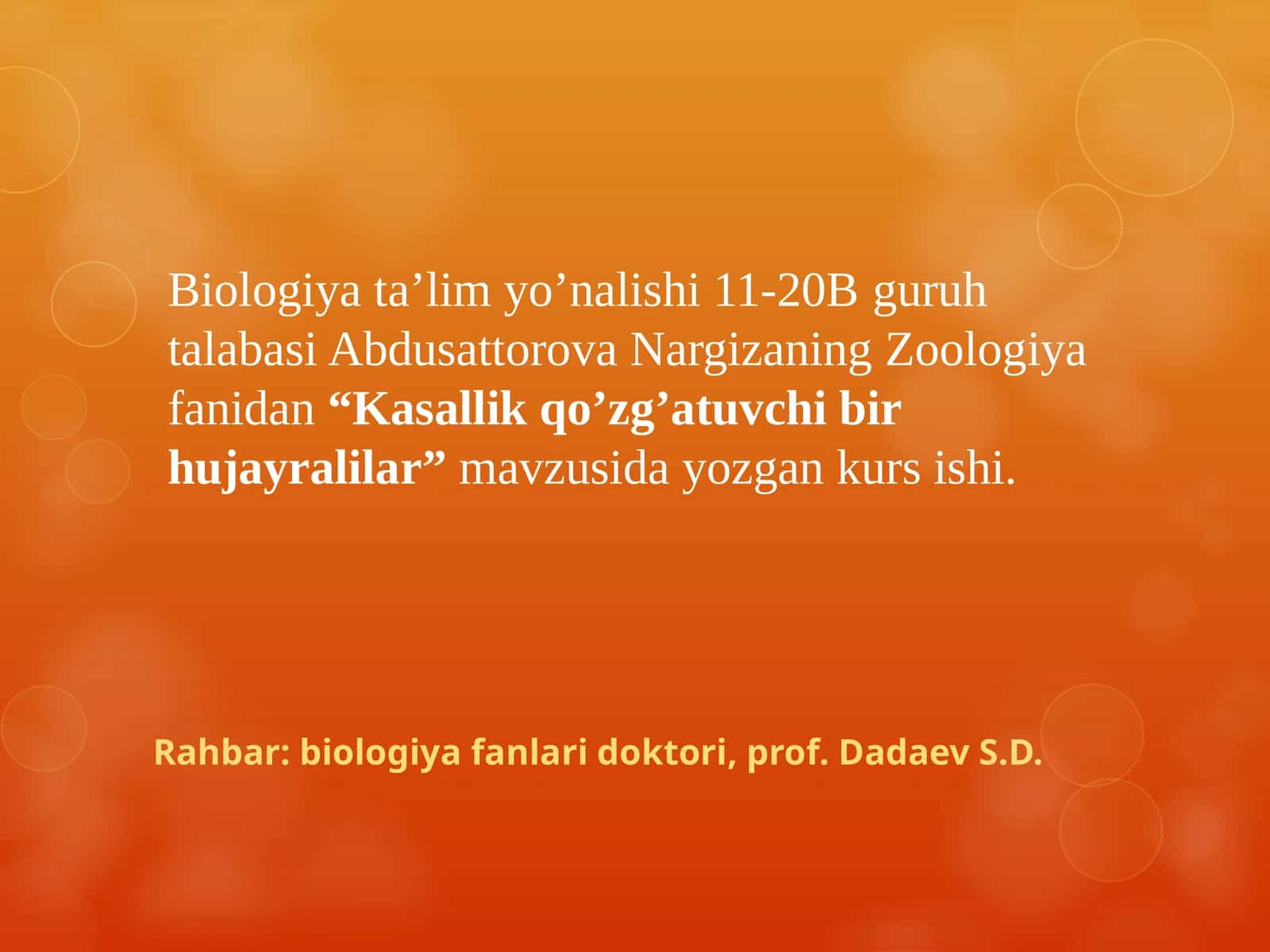Kasallik qo’zg’atuvchi bir hujayralilar