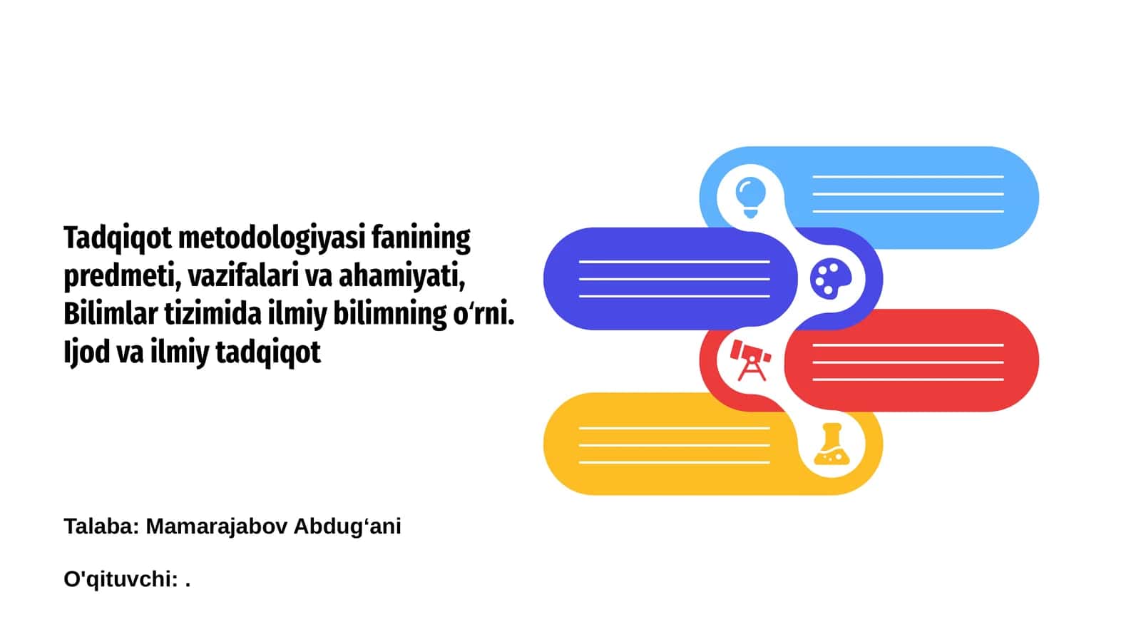 Tadqiqot Metodologiyasi Fanining Predmeti