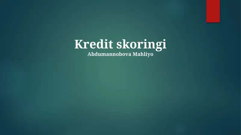 Kredit skoringi