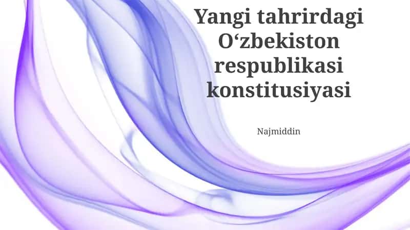 Oʻzbekiston respublikasi konstitusiyasi