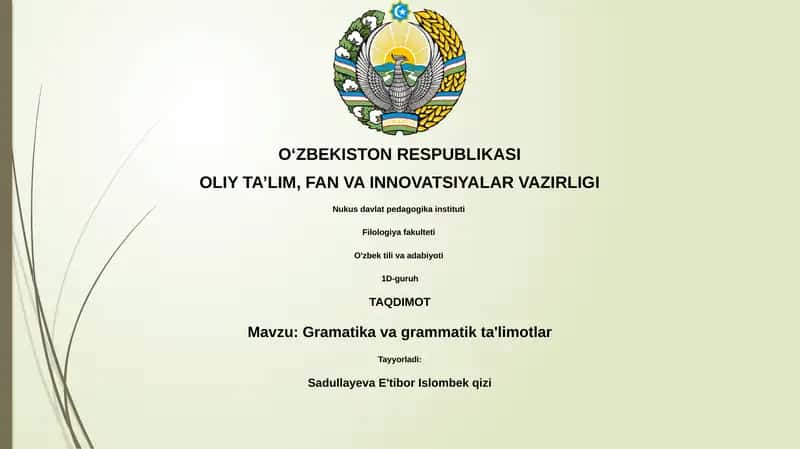 Gramatika va grammatik ta'limotlar