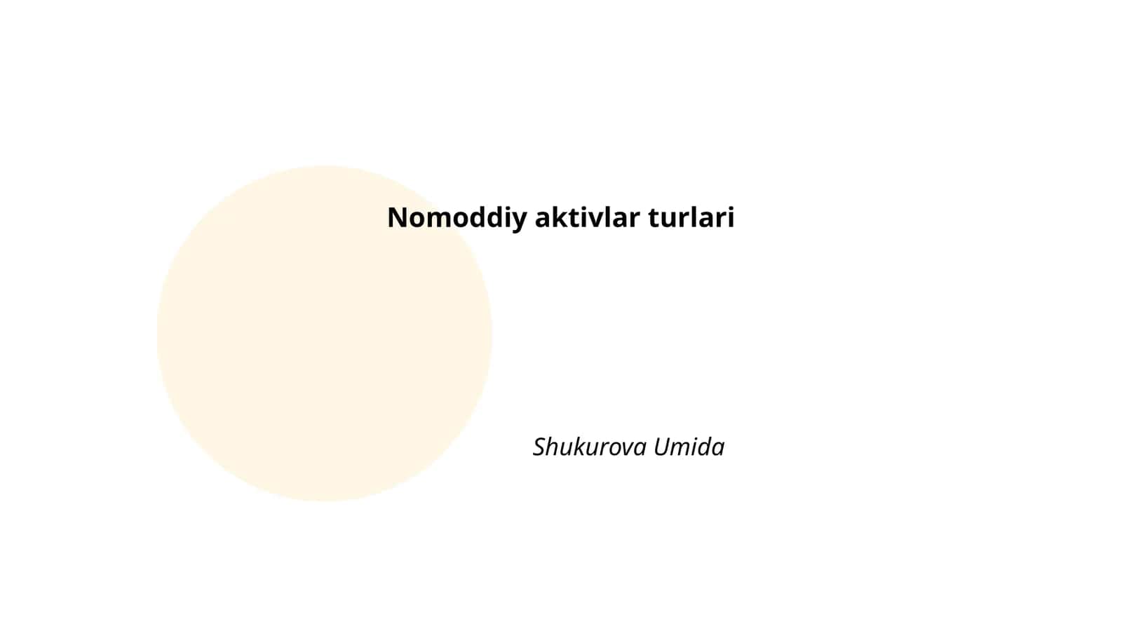 Nomoddiy aktivlar turlari