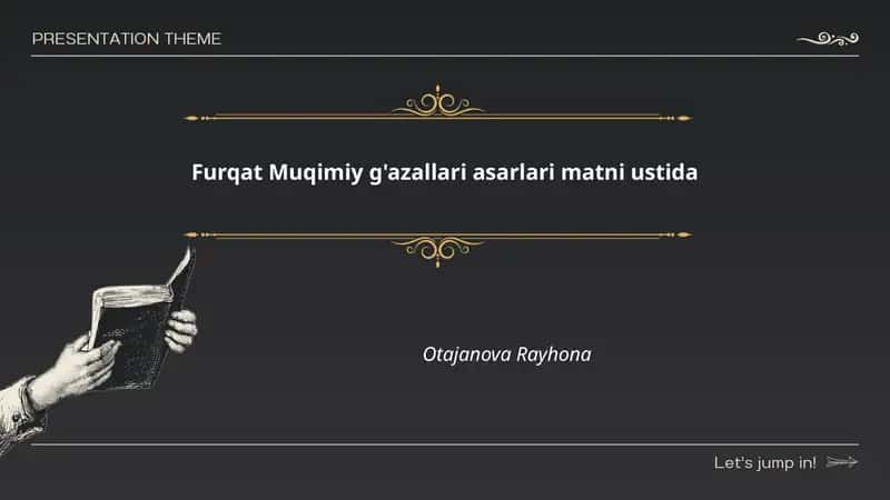 Furqat Muqimiy g'azallari asarlari matni ustida