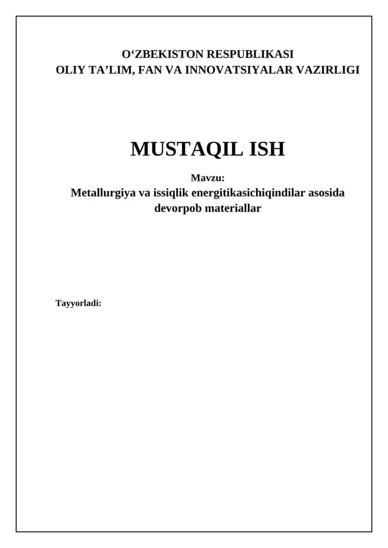 Metallurgiya va issiqlik energetikasi chiqindilaridan devulkanizatsiya materiallari