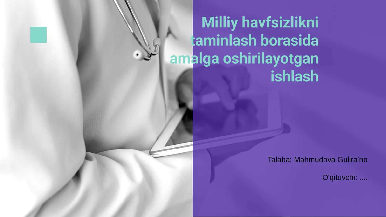 Milliy xavfsizlikni taminlash borasida amalga oshirilayotgan ishlash