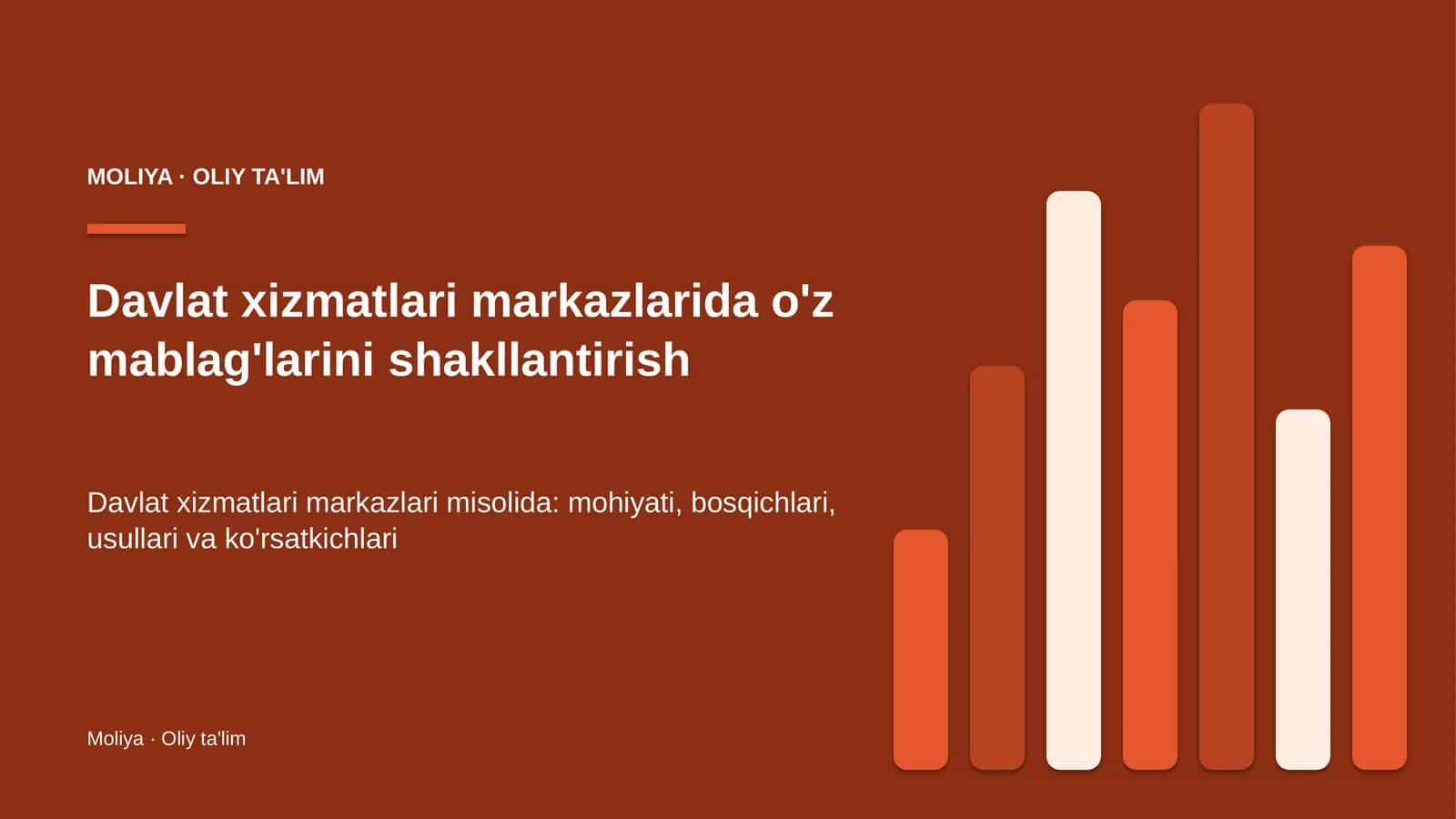 Davlat xizmatlari markazlarida o'z mablag'larini shakllantirish