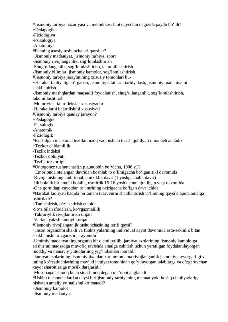 Jismoniy tarbiya nazariyasi va metodikasi fani qaysi fan negizida paydo bo‘ldi?